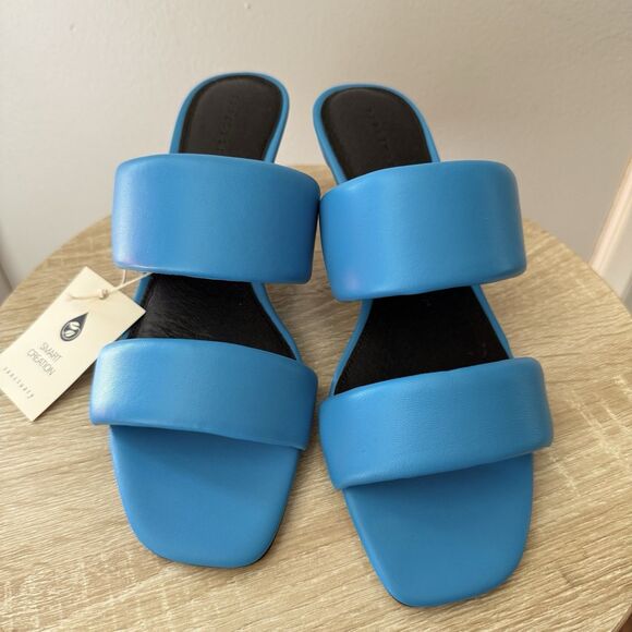Sanctuary Women's Likely Square Toe Slip On Leather Sandal Size 8.5 M BLUE WIRE - Picture 12 of 16